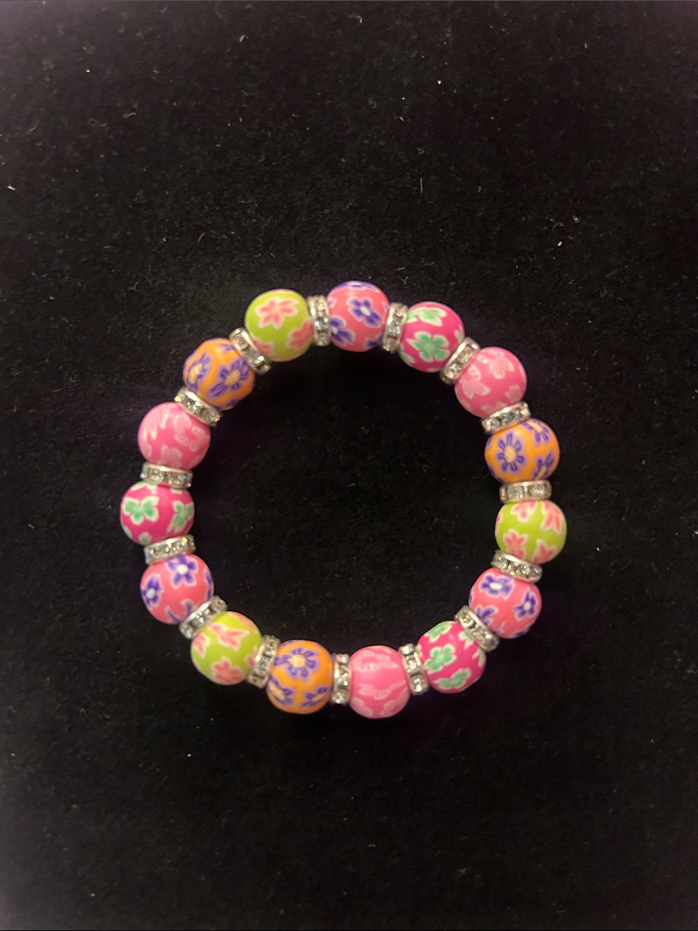 Colorful Floral Beaded Stretch Bracelet Summer Womens jewelry
